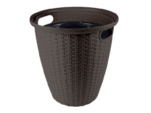 Кашпо напольное Ротанг д 380/30 л с внутренним горшком 16 л  Венге 50030//4